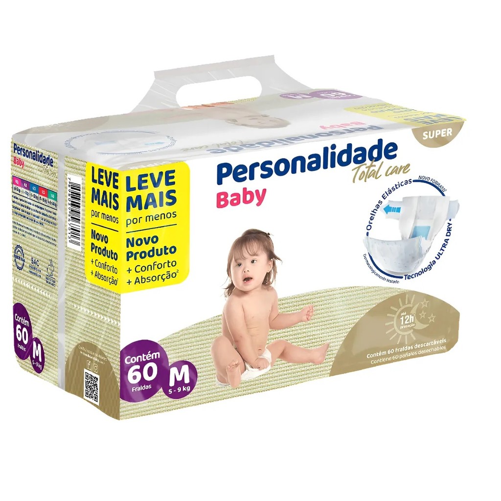 Fralda Personalidade Total Care M 60UNI - Eurofral