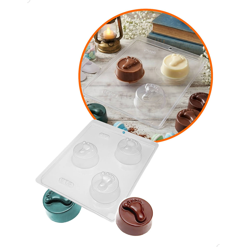 Forma de Acetato com Silicone para Chocolate Pão de Mel Pezinho 23g Cod. 814 BWB