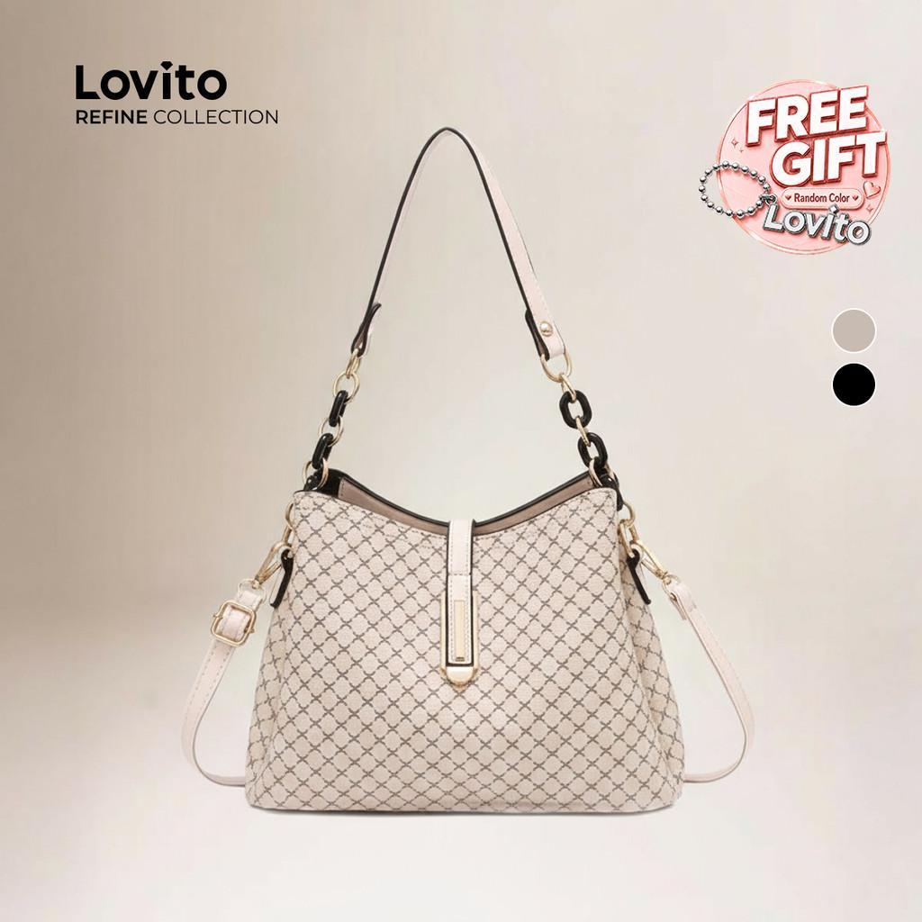 (Elegante) (Refine by Lovito) grande bolsa de ombro pequena para mulheres LFAR11016