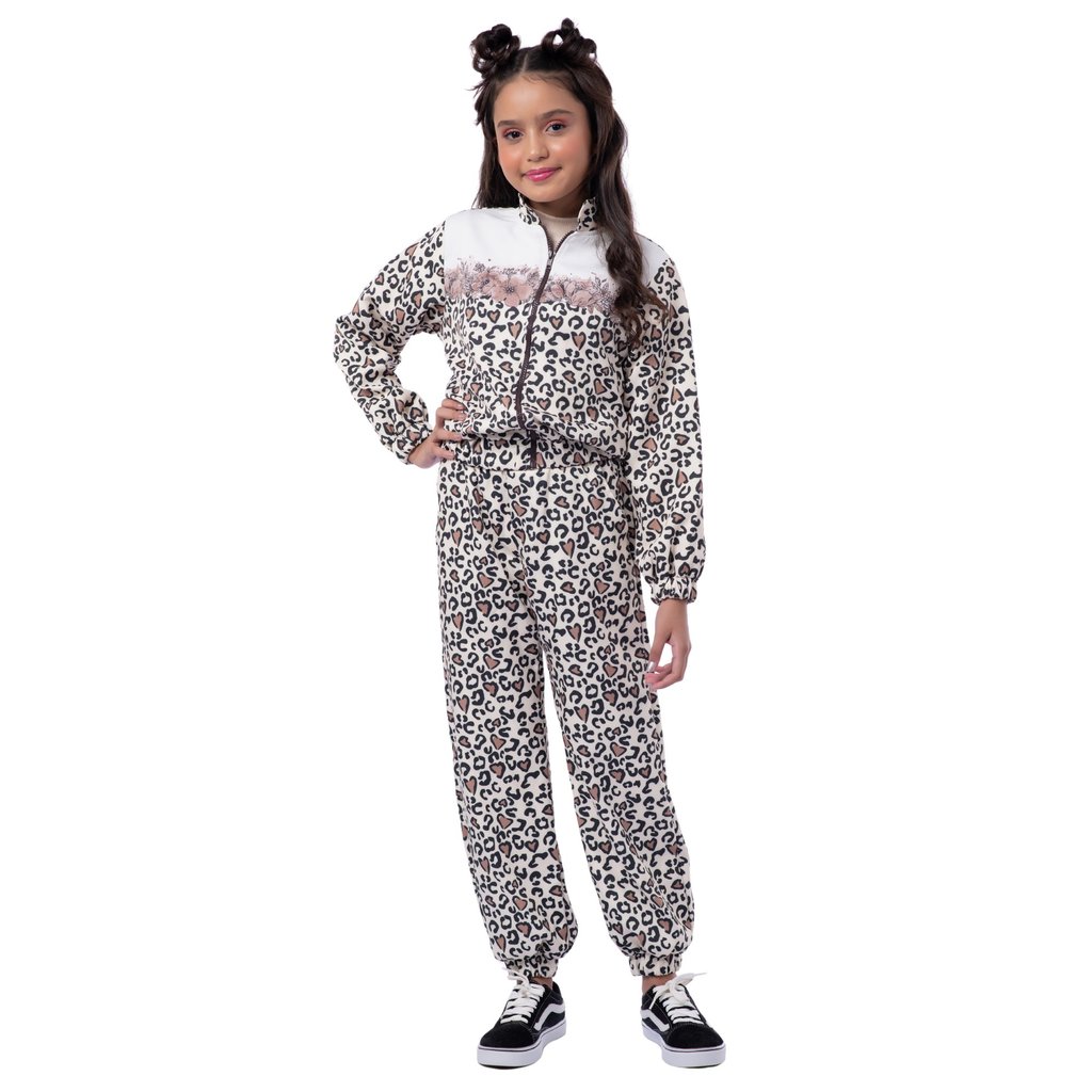 Conjunto Kukixo Bomber e Calça Jogger Animal Print