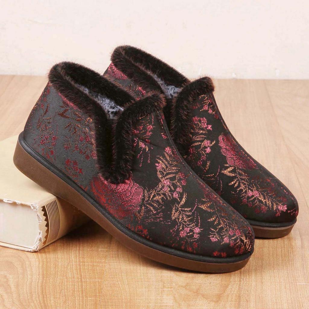 W inverno velho pequim sapatos de pano velo-velo quente feminino sapatos de algodão confortável sapatos idosos sapatos c