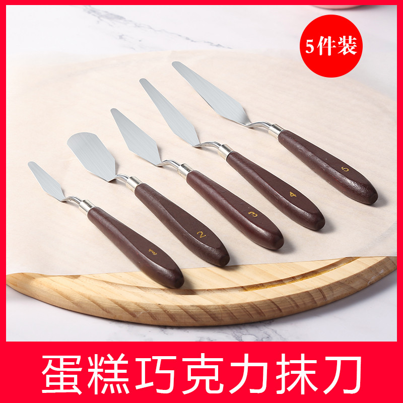 Conjunto de 5 peças espátula de Chocolate Fondant creme espátula bolo decoração alisamento paleta faca ferramenta conjun