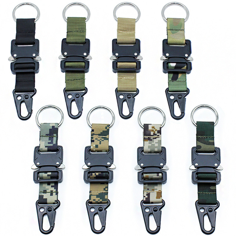 Tático Cobra fivela de náilon Webbing fivela chaveiro ao ar livre tático mosquetão bico gancho molle fivela