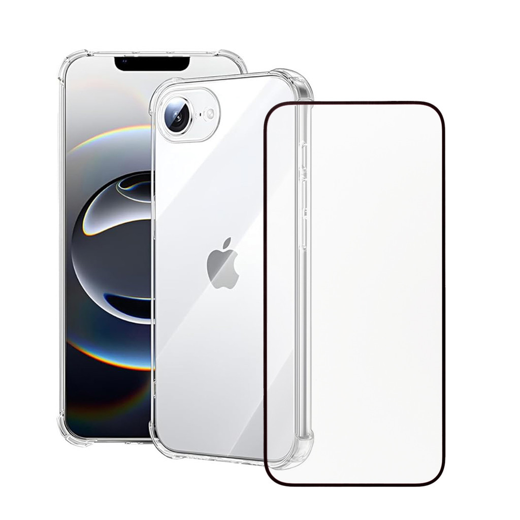 Capa Capinha Para Apple iPhone 16e + Película De Vidro 3d Transparente