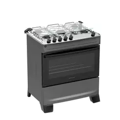 Fogão 5 Bocas Atlas Mônaco Top Com Mesa De Inox Gás Bivolt Titanium