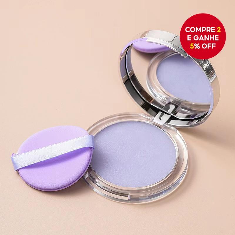 Novo Pó Compacto Translúcido Roxo Candy Bella - Controle de Oleosidade, Clareador, Leve e com Acabamento Matte de Longa