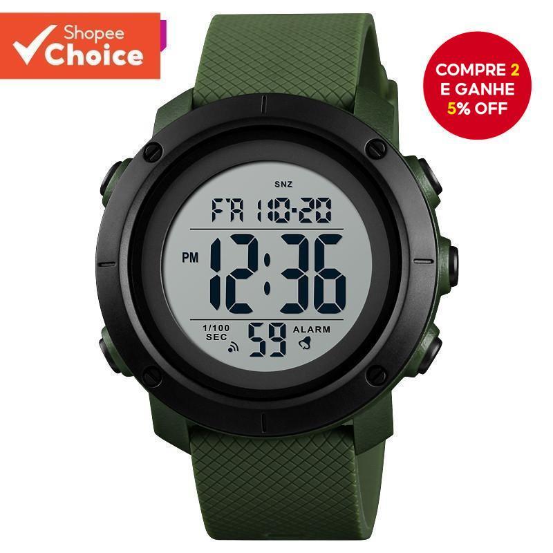 Relógio Despertador Digital SKMEI 1434-Esportivo Masculino De Luxo , 5ATM À Prova D'água