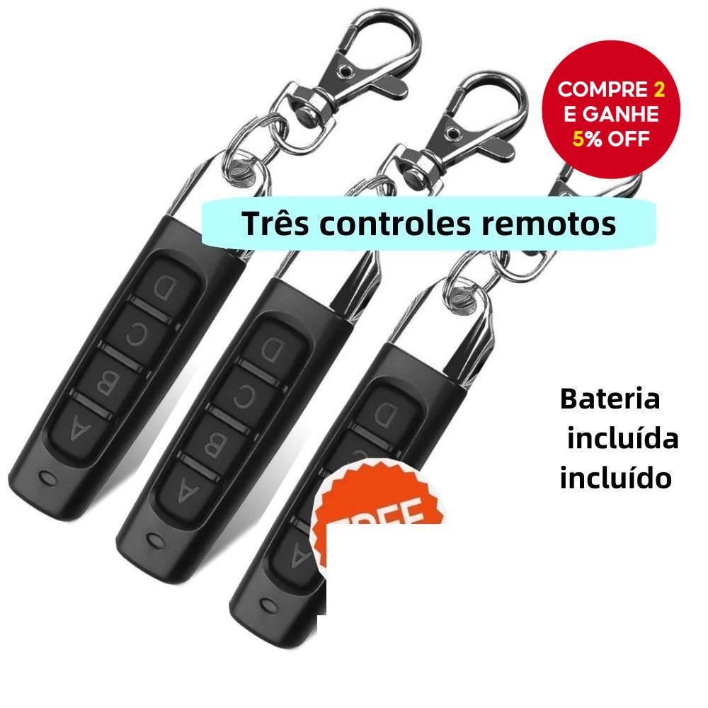 Kit3 RF433MHz Controle Remoto de Copia Automática, Controlador Remoto de Porta de Garagem Elétrica, Clonador de Chave