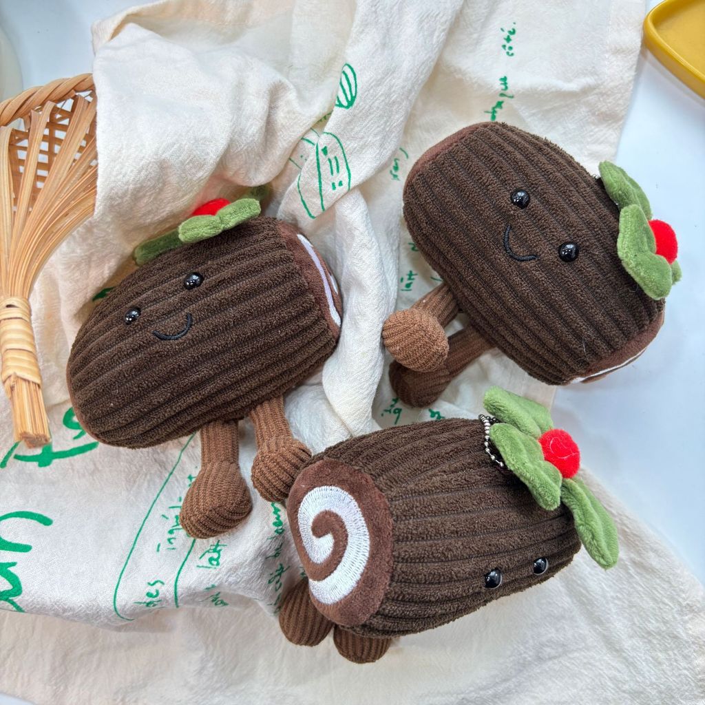 Bonito coto de Chocolate rolo suíço brinquedo de pelúcia boneca saco pingente videogame cidade garra máquina jogo presen