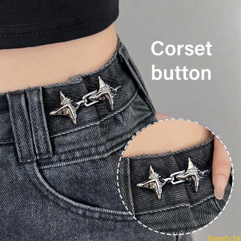 LIVE Metal Cintura Apertador Clipe Prendedor Pin Conjunto Para Calças Soltas Vestidos Jeans