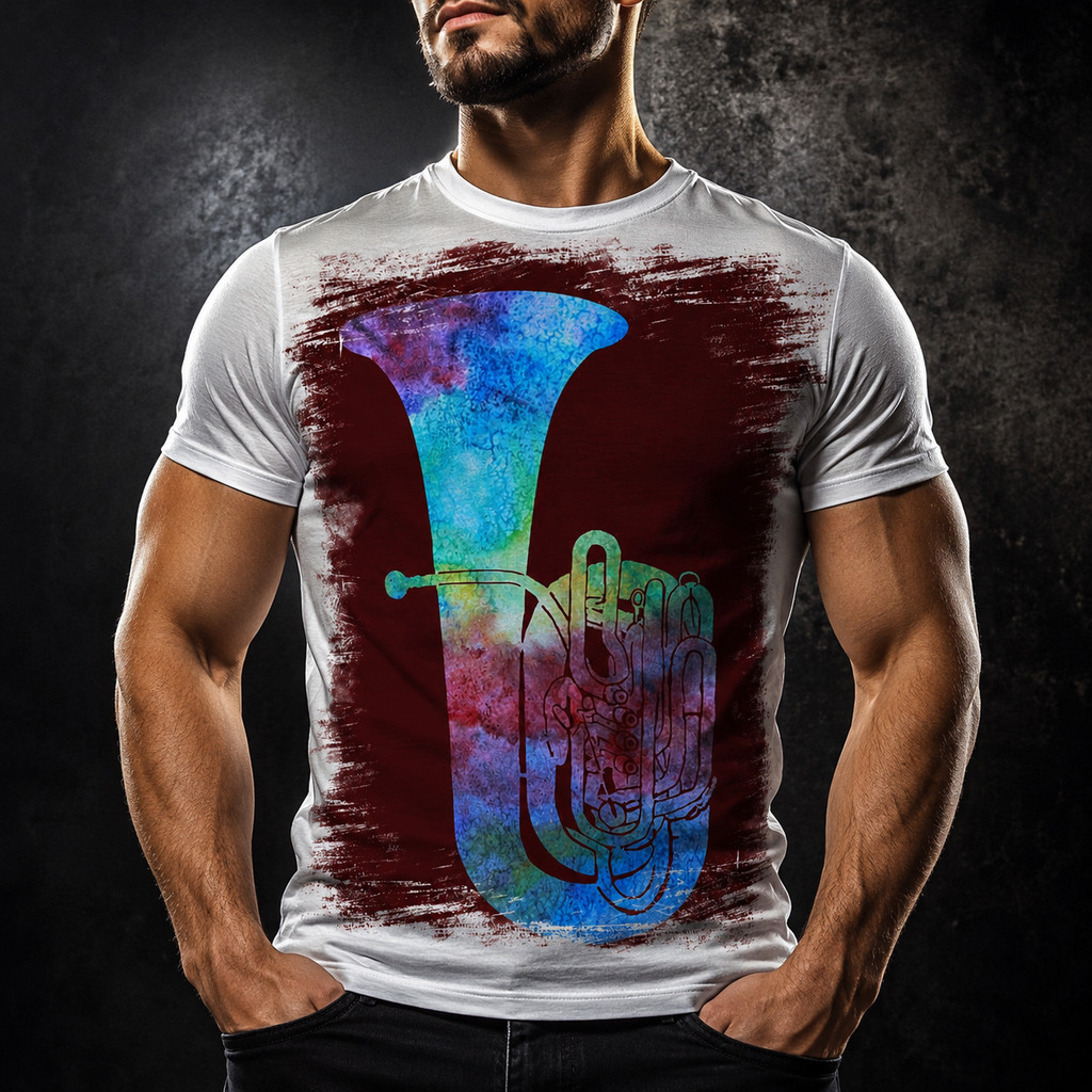 Camisa Camiseta Masculina instrumento metal Tuba Bombardão REF 03