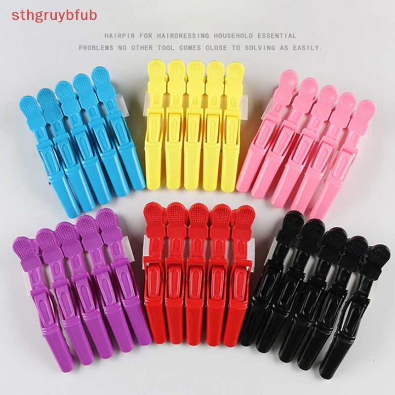 STHB 5pcs/lot Clip Plástico Para Cabeleireiro De Garra Seção Jacaré Barbeiro Acessórios Hairpin BR