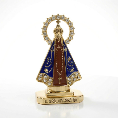 Enfeite Painel Nossa Senhora Aparecida Auto Colante Fundo Marrom Dourado