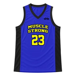 Regata De Basquete Azul Com Preto Muscle Strong