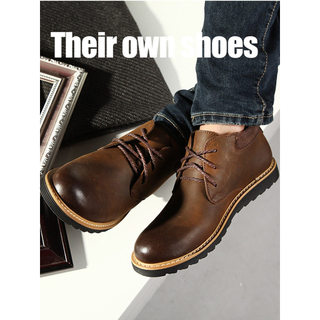 Martin botas masculinas de cano alto botas gerais de couro genuíno estilo britânico Retro botas masculinas botas curtas 