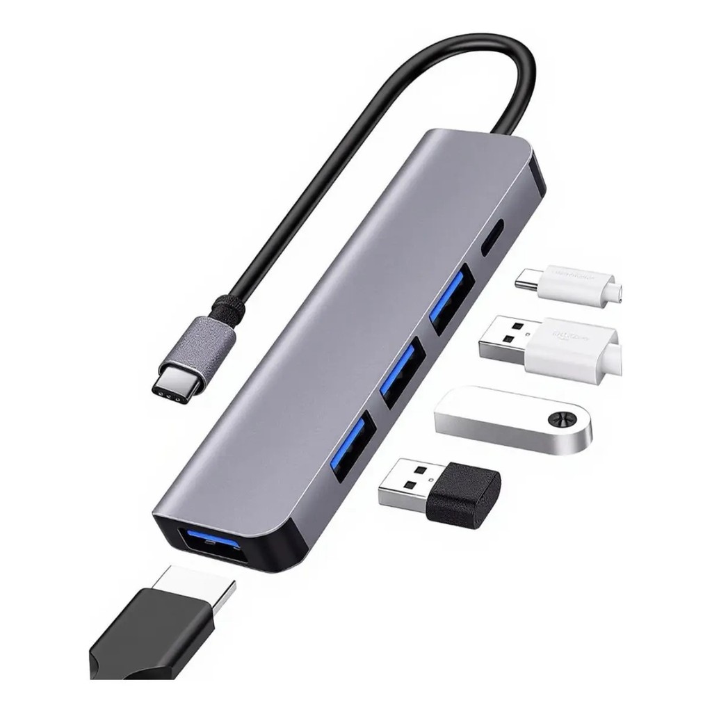 Hub USB C 5 Em 1 Usb 3.0 Multiportas Alta Velocidade Notebook Macbook Celular Tablet Pc Tipo C