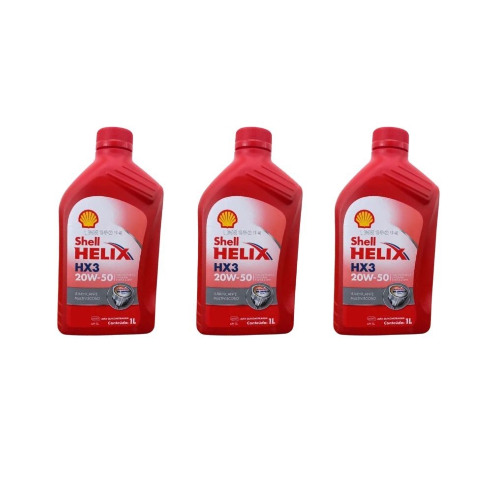 Kit 3 óleos Lubrificantes Shell Helix Hx3 20w50 Sl Mineral