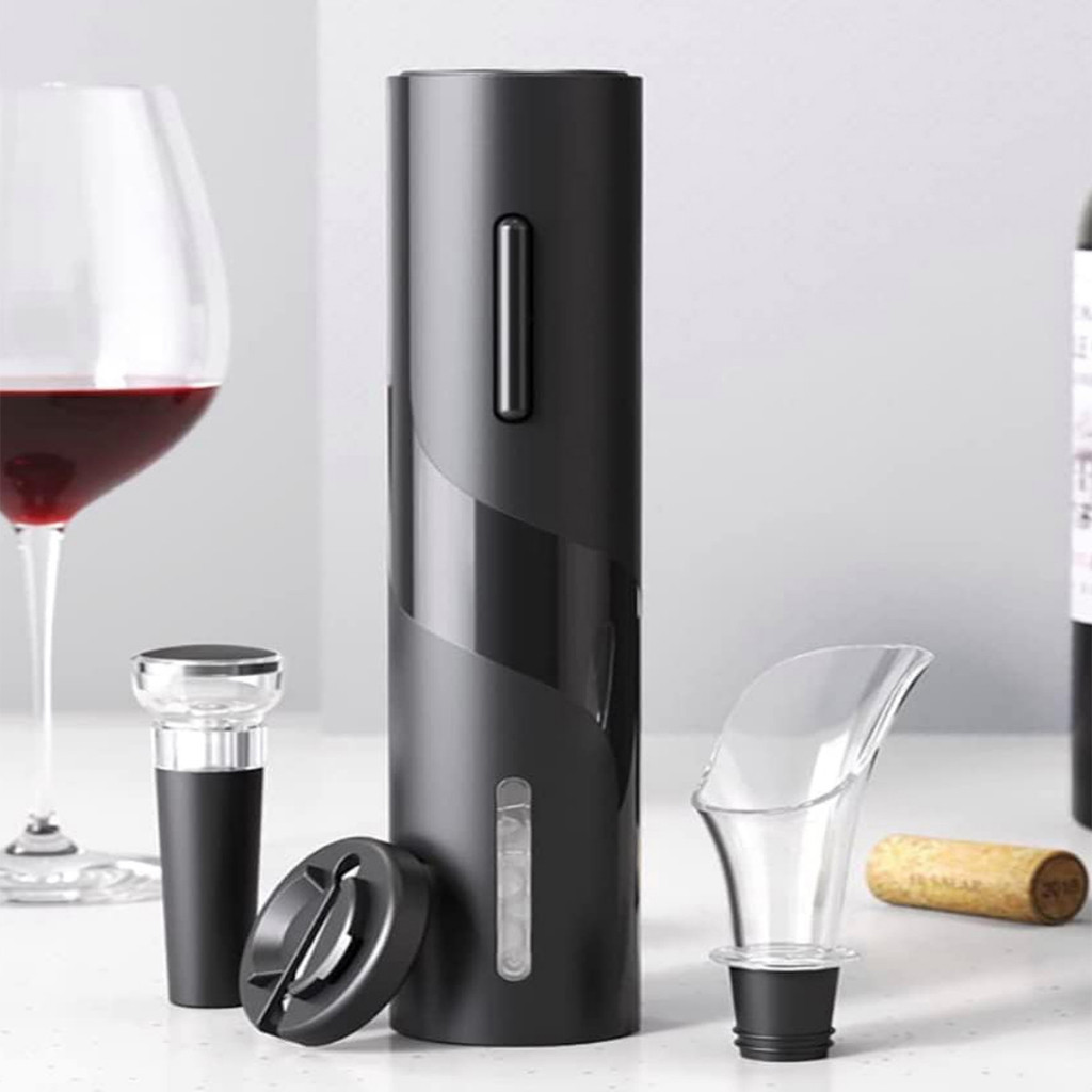 Kit Abridor De  Saca Rolhas Vinho Elétrico Automático a Pilha Com Acessórios cortador servidor judy store