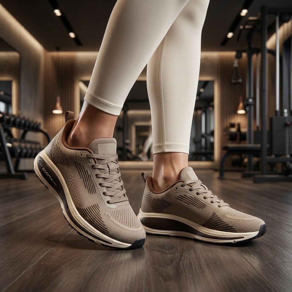 Tênis Feminino Masculino Corrida Academia Esportivo Marrom Confortável Caminhada Leve