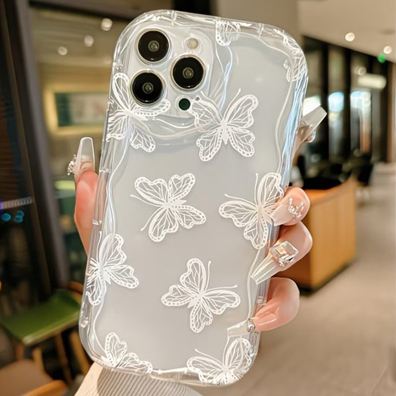 Para Samsung S26 S25 Ultra S24 FE S23 S22 Plus Bela Borboleta Caso De Telefone Galaxy A17 A16 A36 A56 A55 A57 A37