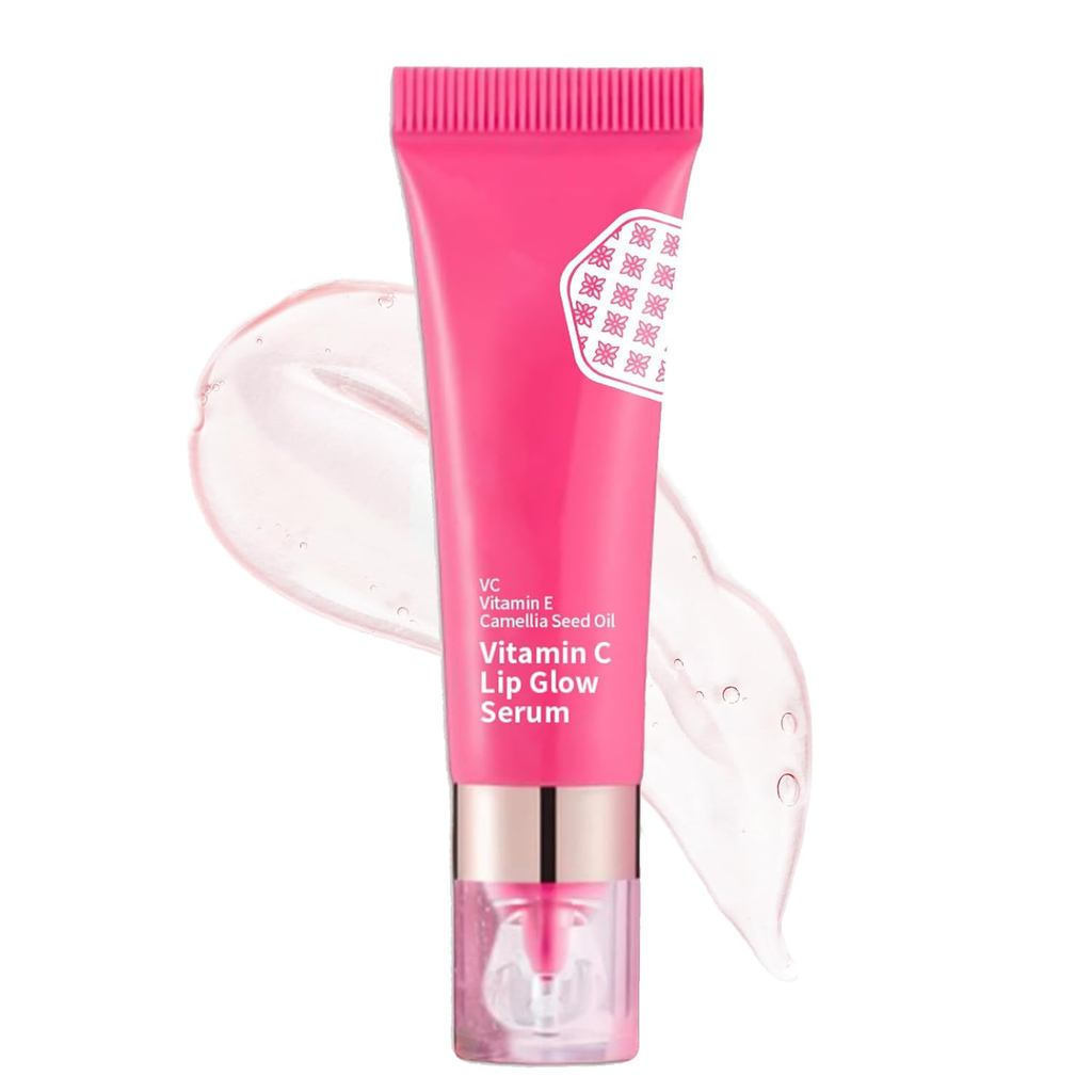 Sérum Labial VitaminCLipGlow, Tratamento Hidratante Dia e Noite, Sérum Hidratante em Gel Labial Transparente que Muda de