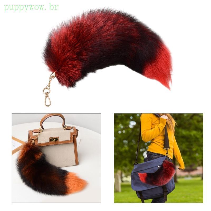 PUP Gradiente Raposas Cauda Borlas Chaveiro Pendurado Ornamentos Charme Saco Pingente Bolsa Acessórios