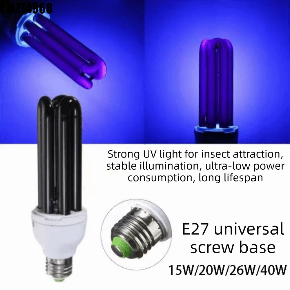 Luz Fluorescente Ultravioleta TMZ14968 , Lâmpada UV Base Preta 220V E27 , Para Matar Pragas De Baixa Energia