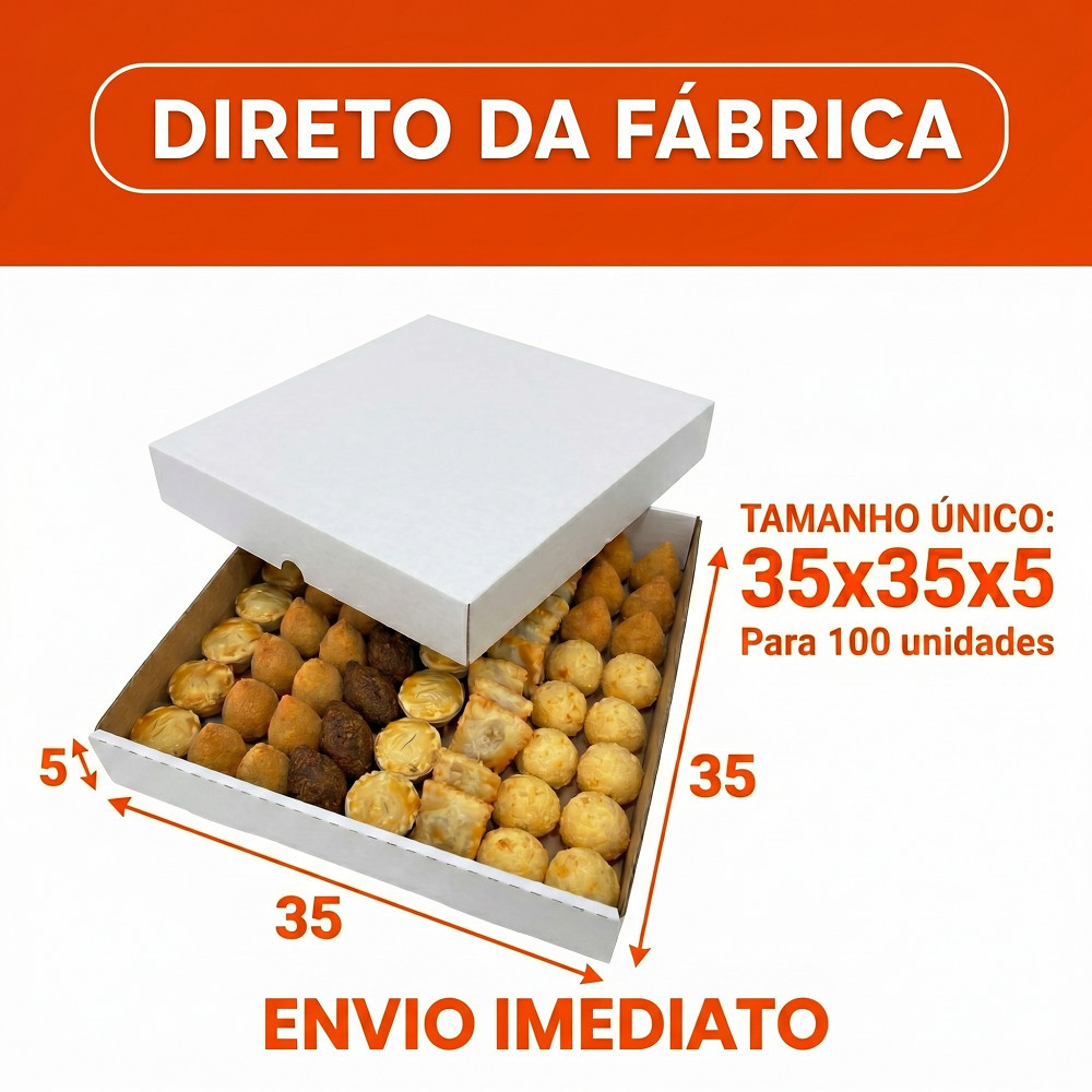 Caixa Para Salgados Ou Doces 35x35 C/10 Unidades