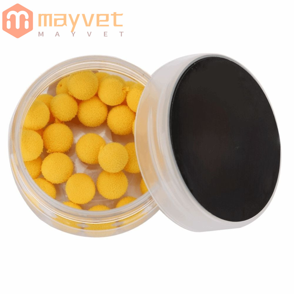 MAYVET 30 Pcs Pellets De Isca De Pesca , Bola Flutuante 12mm , EVA 2 Cores De Carpa