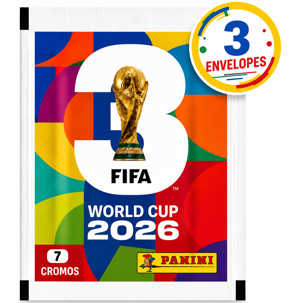 Kit 3 Pacotes Figurinhas Copa Do Mundo 2026 Oficial Panini FIFA Seleções 21 Figurinhas Originais