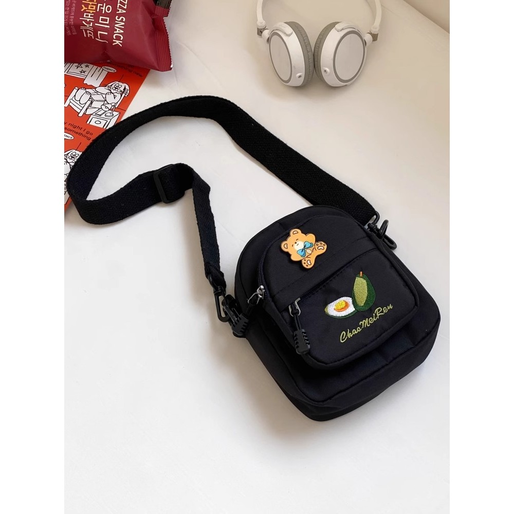 Bonito moda Casual All-Match Diagonal pequeno saco 2026 novo estilo na moda menina menino bebê passeio andando curvo sac