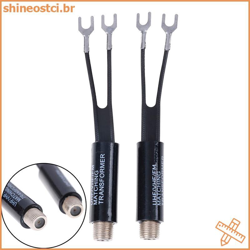 SHINE 2 Unidades UHF/VHF/FM/TV F Cabo 75-300 Ohm Antena balun Adaptador De Transformador Correspondente ,