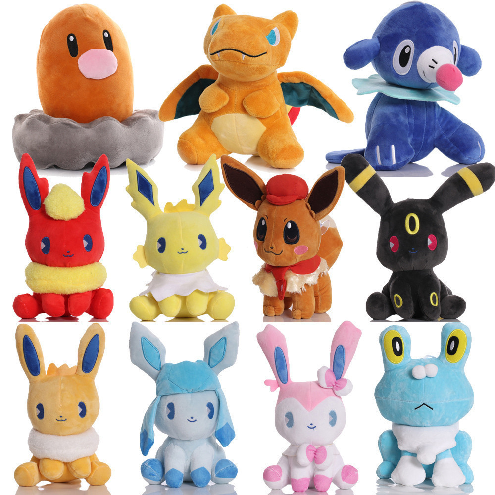12 Estilo 20-29cm Anime Pokemon Eevee Umbreon Jolteon Flareon Sylveon Charizard Popplio Froakie Diglett Glaceon Vulpix B
