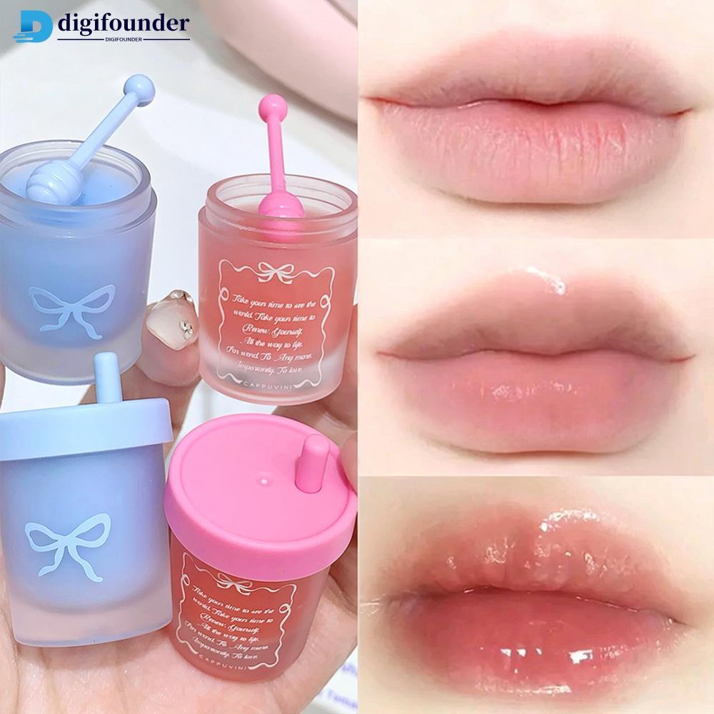 DIGIFOUNDER Caneca De Suco De Morango Hidratante Máscara Labial Clareamento Linhas Labiais Maquiagem Frutada Sólida Mati