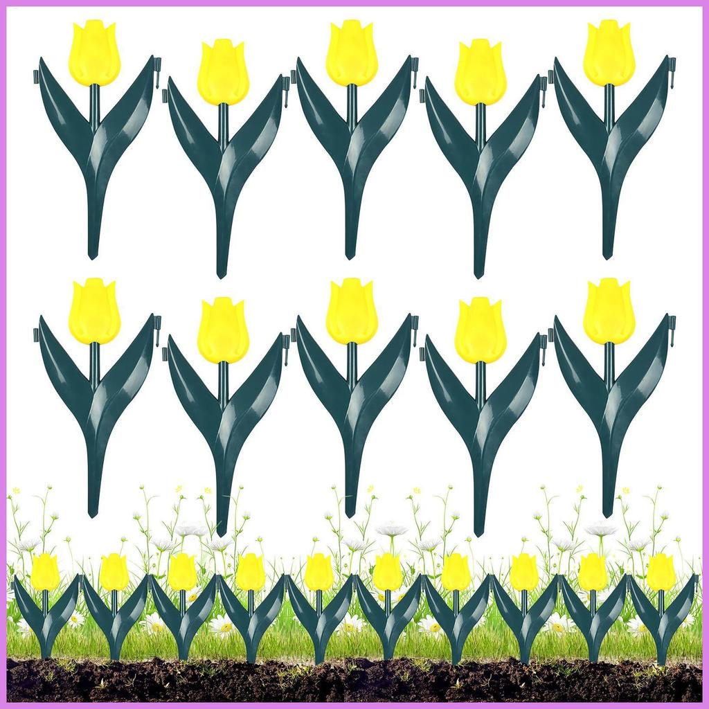 Borda De Paisagem 10 Peças Em Forma De Flor Cerca Decorativa Artificial Gramado Para Camas Ao Ar Livre chwuiebr