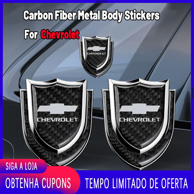 [Promoção] Emblema adesivo cromado Chevrolet, usado para portas e carroceria de automóveis, com função de proteção anti-