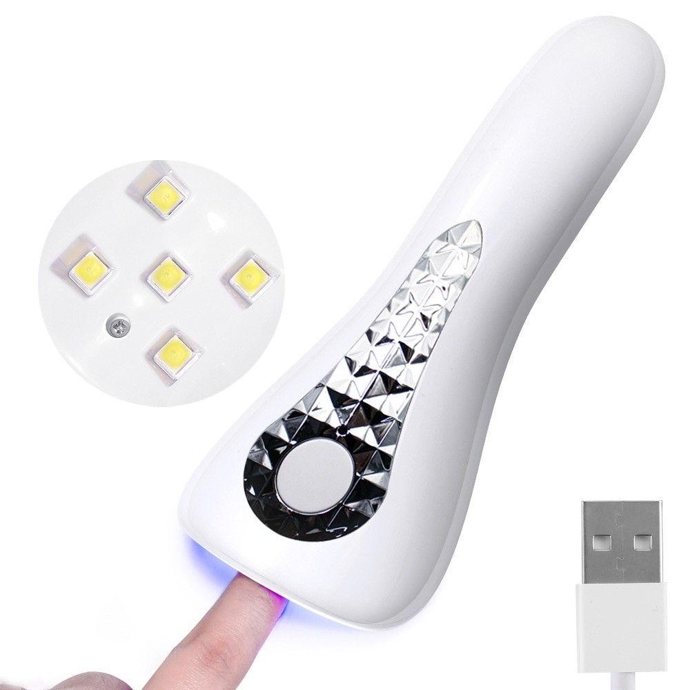 Mini Cabine Led Uv Portátil para Secagem de Unhas de Gel Esmaltes Estufa 18W 5 Leds Q5 Manicure Nail