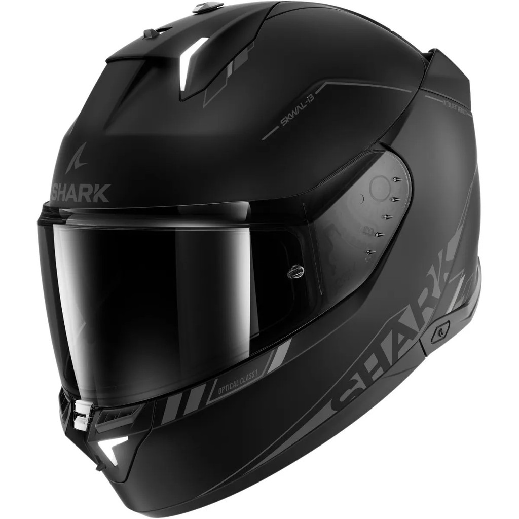 Capacete Moto Shark Skwal I3 Blank SP MAT KAK Preto Fosco