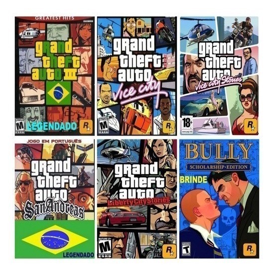 PS2 Gta Coleção + Bully D De 5 jogos para Promoçã0