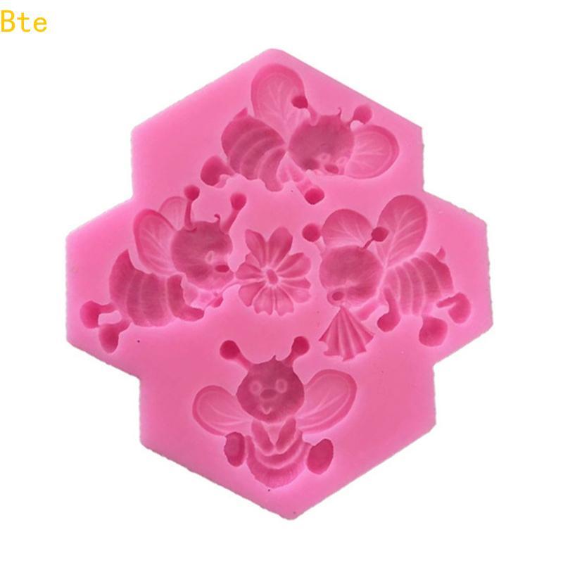 Bte 3D Forma Molde Silicone Abelhas Fondant Moldes Bolo Gadgets Cupcake Doces Chocolat