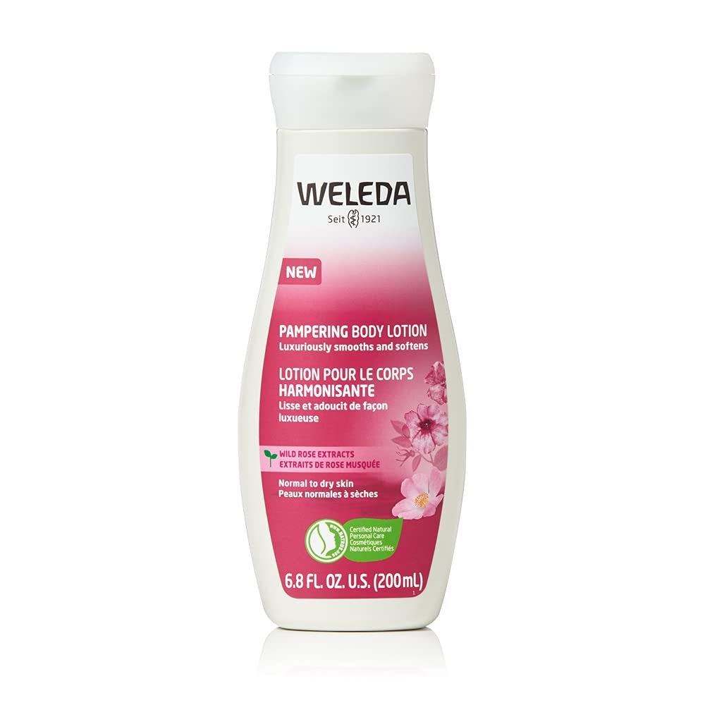Loção Corporal Weleda Pampering Wild Rose, Hidratante Rico em Extratos Vegetais com Óleo de Rosa Selvagem, Óleo de Jojob