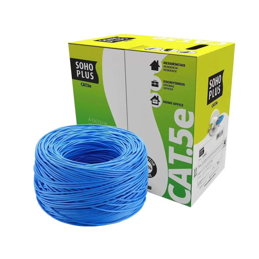 CABO LAN REDE 100% COBRE SOHOPLUS AZUL CAT5E 100MT FURUKAWA