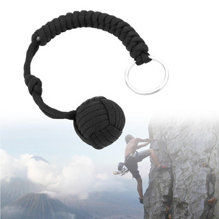 Um conjunto de chaveiros de sobrevivência de alta qualidade com corda de paraquedas, garra de macaco e esfera de aço par