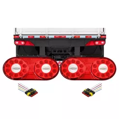Kit 2 Lanterna Traseira Led Bivolt Universal Para Carreta Randon Implemento Após 2013 + Conectores
