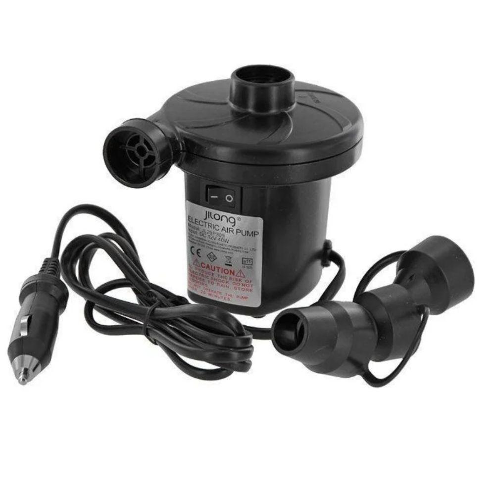 INFLADOR ELETRICO BOMBA DE AR 12V 75W PARA COLCHAO BARCO E INFLAVEIS ENTRADA DE ACENDEDOR DE CARRO