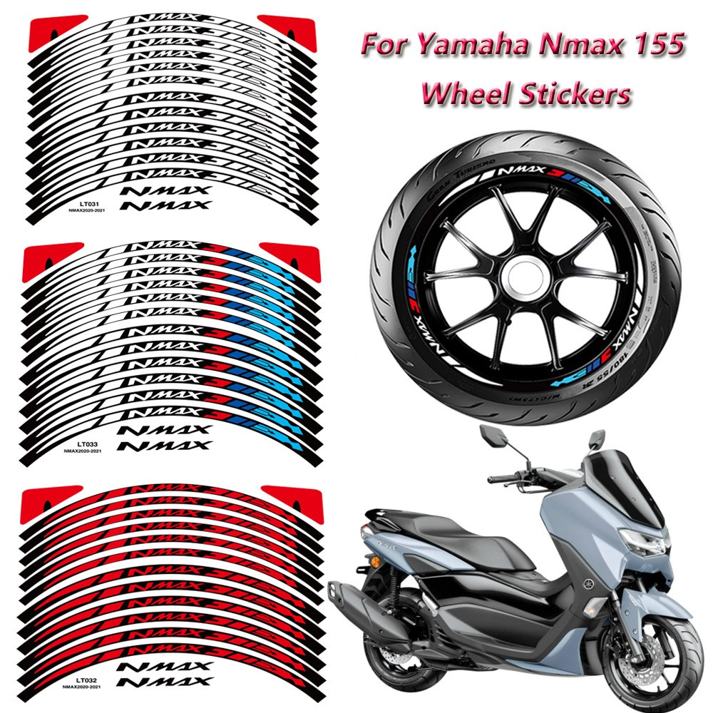 Adesivos Refletivos para Aros de Roda de Motocicleta, Decalques Impermeáveis para Scooter, Acessórios para Yamaha N MAX