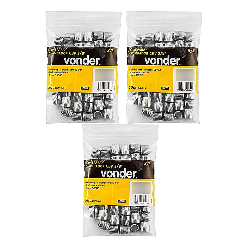 Cone P/ Chumbador Cbv 3/8 Vonder 150 Un Aço Carbono Zincado