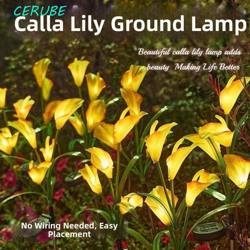 Luzes De Estaca De Flores CERUBE , Lâmpada Solar Colorida Criativa De Flor De Calla De Chão De Jardim Sem Fio À Prova D'