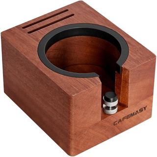 Estação de Compactação de Espresso em Madeira 58mm - Suporte para Portafilter em Nogueira Natural, Estação de Compactaçã