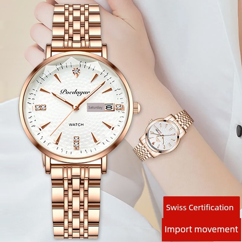 relogio feminino pequeno relogio feminino Swiss importado senhoras relógio totalmente automático relógio mecânico calend